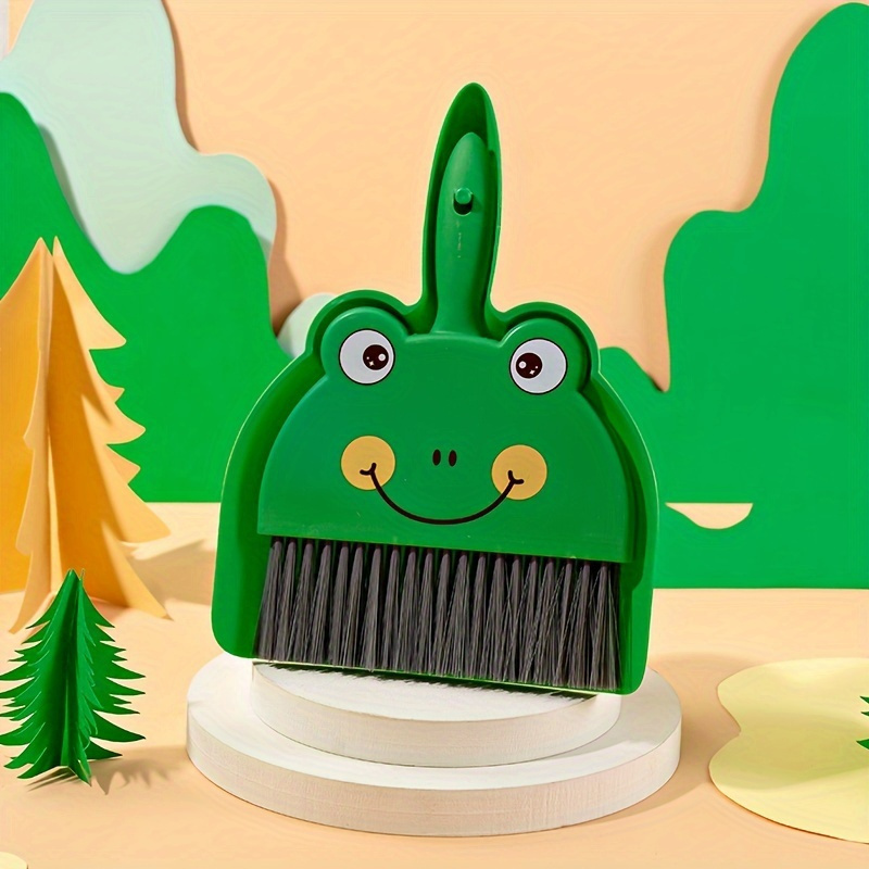 TEMU Cartoon Dustpan And Broom Set, Mini Cleaning Brush For Desktop, Small Broom Combination For Table Cleaning