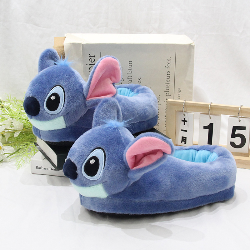 Cartoon Stitch Huissloffen, Stitch Winter Unisex Pluche Warme Schoenen, Damesschoenen