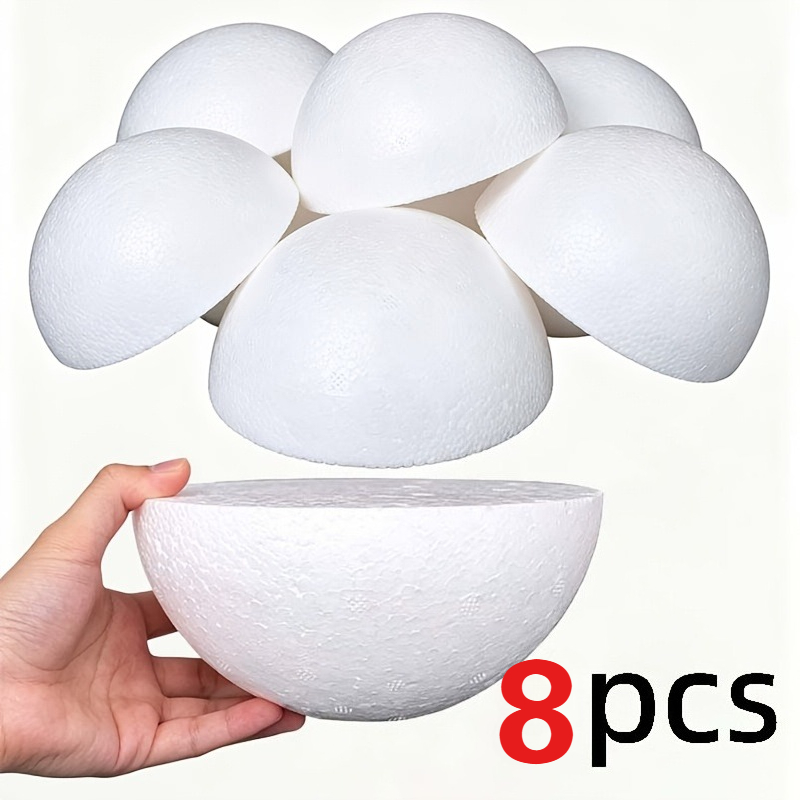TEMU Ensemble de 8 bases en mousse, matériel de bricolage floral, modèle d'hémisphère en mousse solide, arrangement floral, base fixe, décoration de
