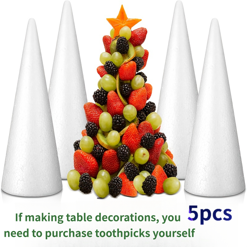 TEMU 7.6-inch Large Christmas Foam Cones For Diy Christmas Tree And Gnome Crafting, Holiday Decorations, Art Projects, And Multi-occasion Party Table