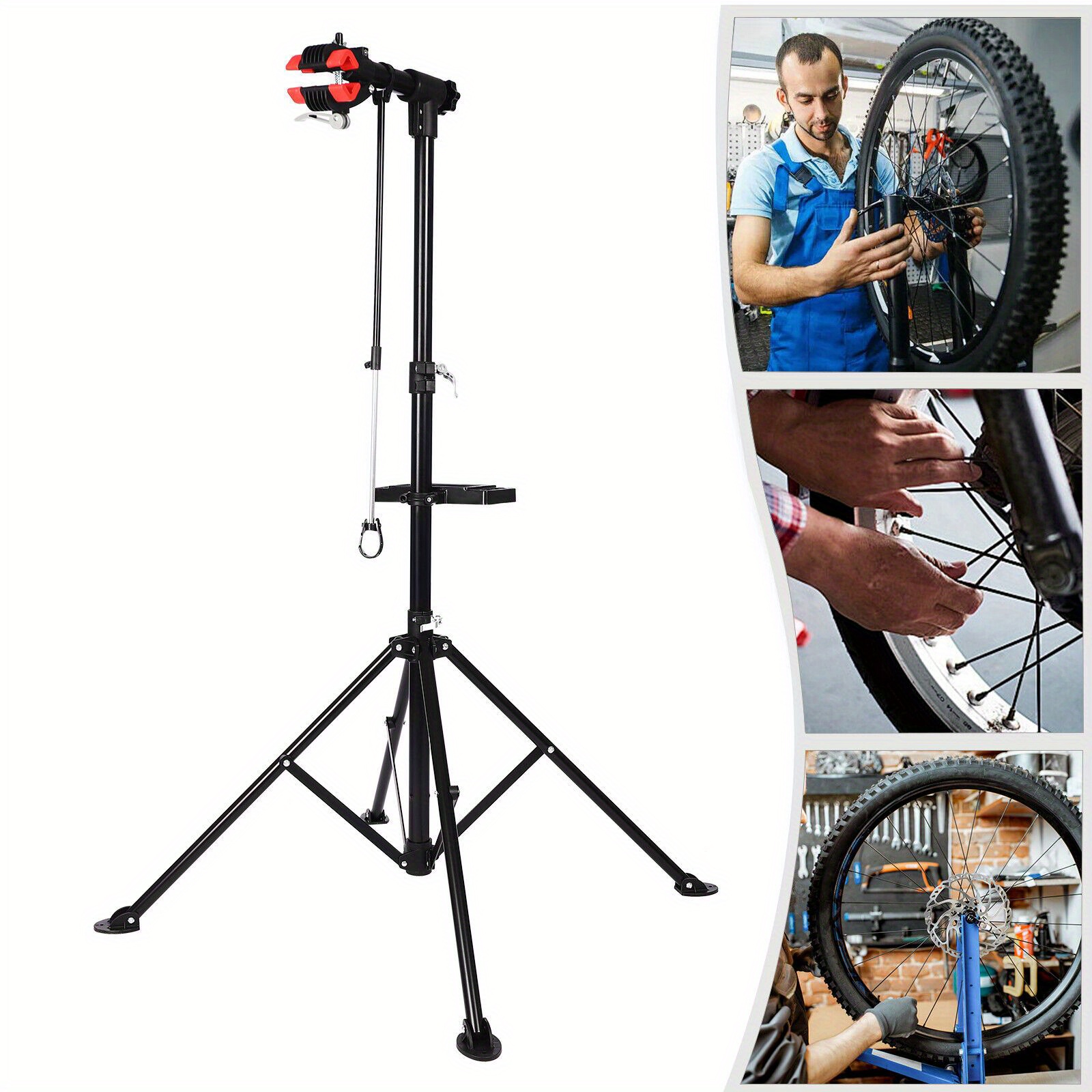 Bicycle Mounting Stand Repair Stand Height Adjustable Folding And 360° Rotatable With Stand For Most Bicycles