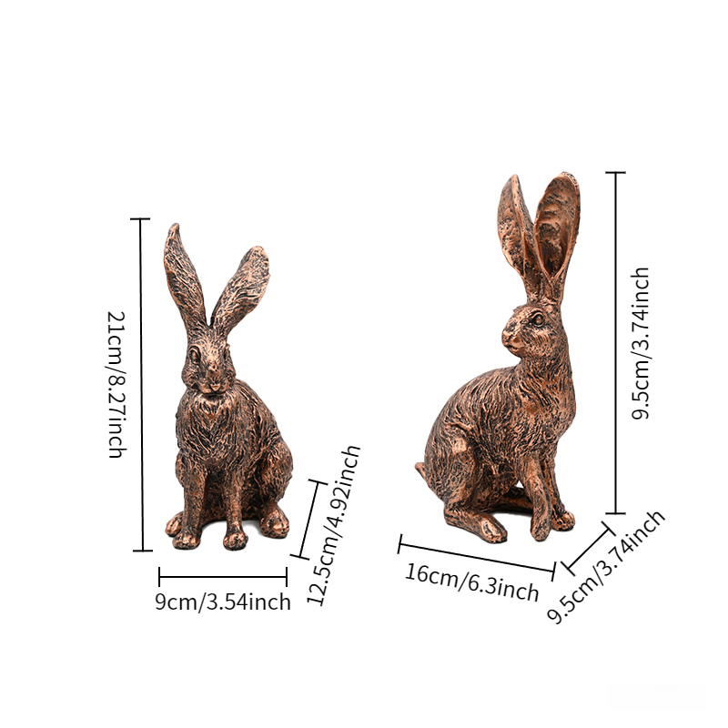 TEMU -inch Hand-painted Resin Rabbit Statues - Vintage Rabbit Sculptures Suitable For Easter, Christmas, Mother's Day Decorations/gift Decor, Rabbit