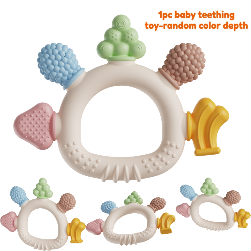 Image of Newborn Entrance Teething Toy, Cute Fruit Shaped, Baby's , Random Color Depth