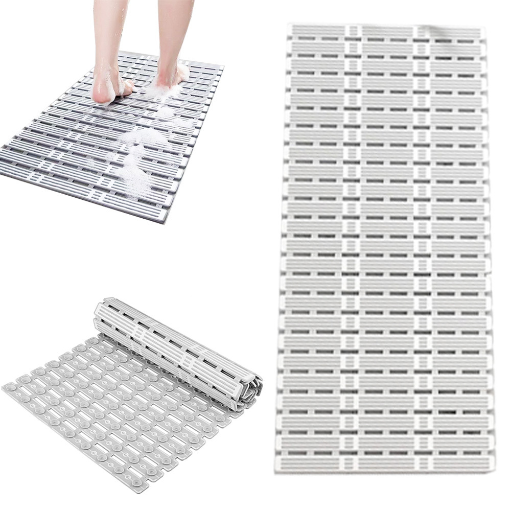 Foldable Shower Mat With Striped Design, 216 Suction Cups, For Bathroom, Bathtub & Laundry Room