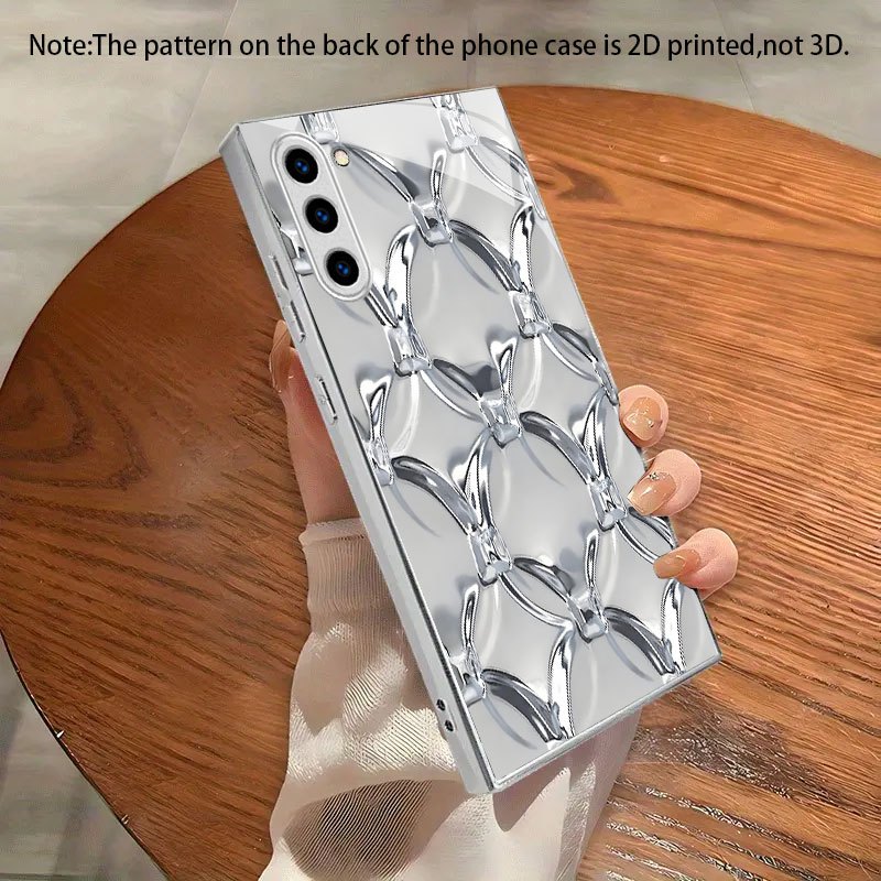 phone   geometric pattern silver chain electroplated silver phone case for samsung galaxy s25 ultra s25 edge s25 plus s25 s24 ultra s24 plus s24 fe s24 s23 s22 s22 s21 ultra s21 s21