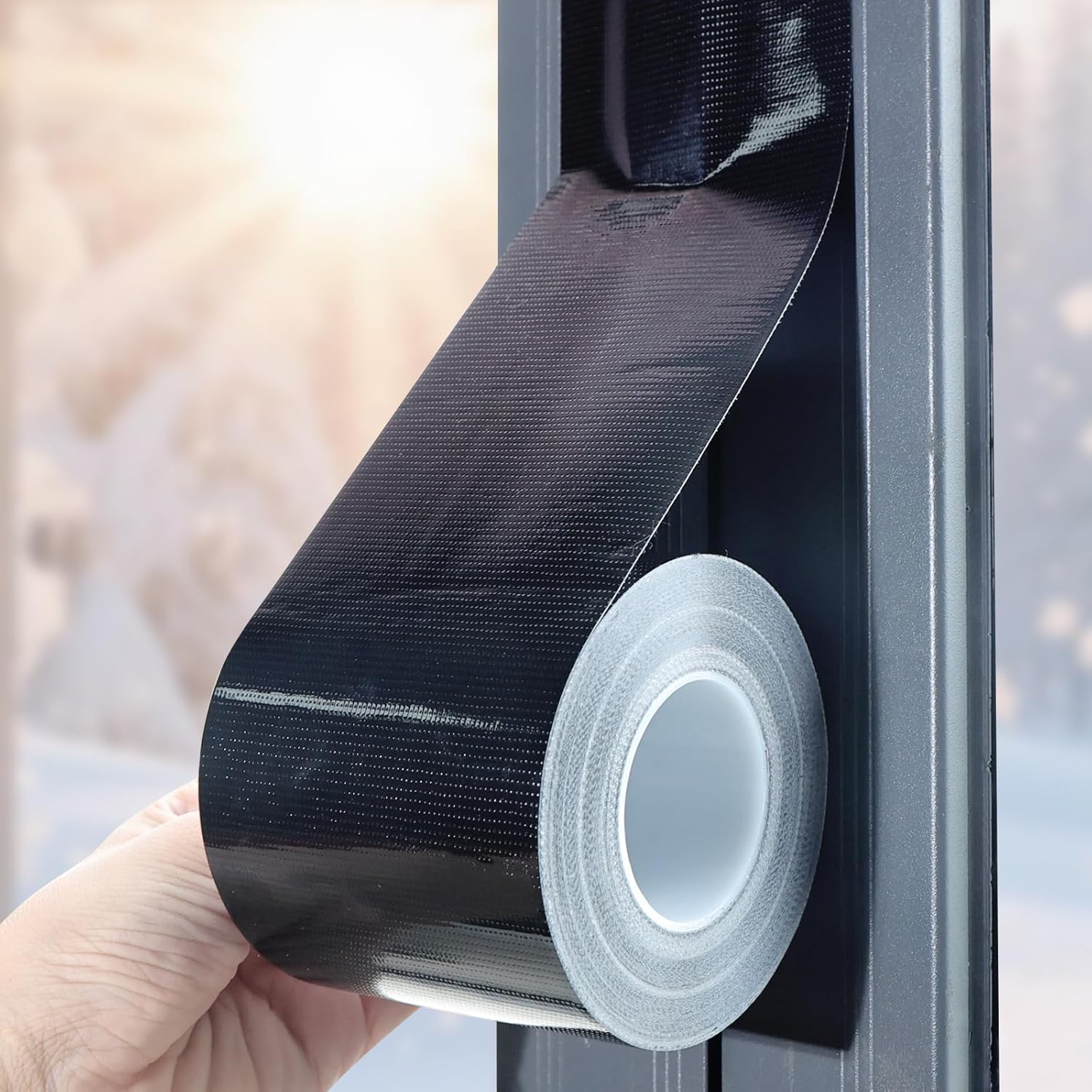 TEMU Black Window Weather Sealing Tape, Window Heat Insulation Air Conditioning Sealing Tape, 4-inch × 16-foot Cold And Hot Air Blocking Agent,
