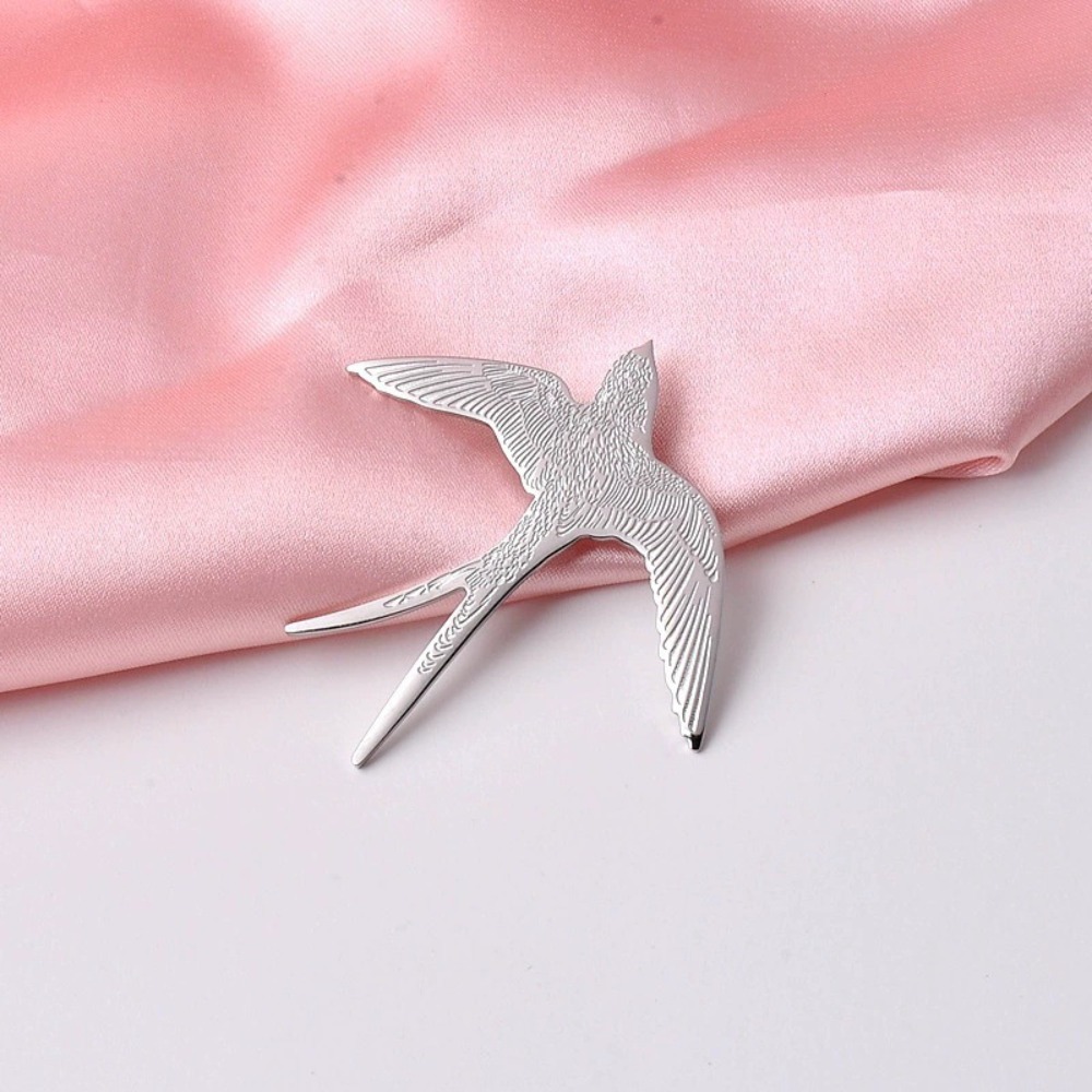 TEMU Insigne en Acier Inoxydable Plaqué Or 18K - Épingle de Élégante Oiseau pour , Insigne Tendance pour Mariage Fête , Décoration pour Écharpe Sac