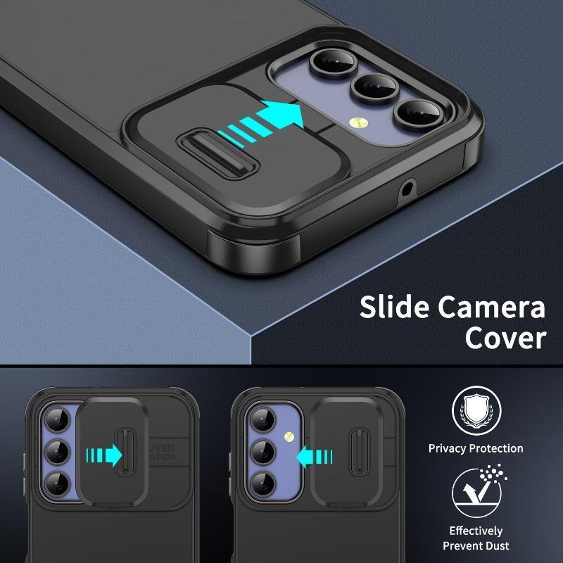 Slide Camera Lens Protection Phone Case Compatible with Samsung A56 A36 A16 Shockproof Case Compatible with Galaxy A16 A36 A56 Back Cover