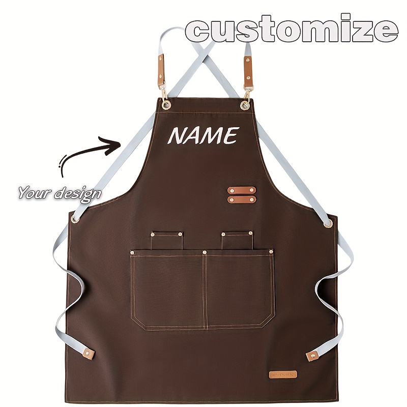 TEMU Customizable Name Or Text, Suitable For Men And Women, With A Pocket- Customizable, Suitable For Manicurists, Bakers, , Service Workers,