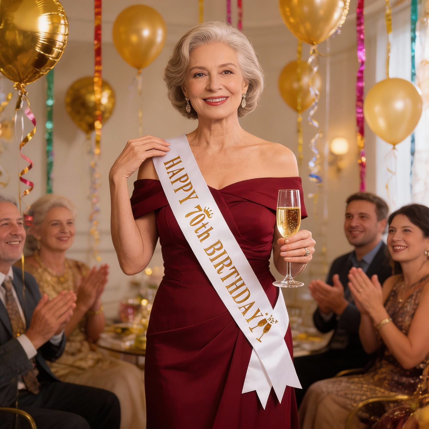 Image of 1pc 70th Birthday Decorations For Women, And Wonderful Birthday Decor For A 70-year-old Woman, Party Photo Booth Props