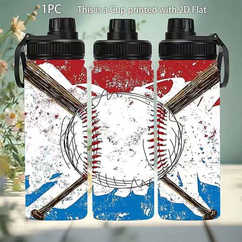 item picture 1 20 ounce stainless pot vacuum water bottle high water bottle reusable baseball themed design suitable for outdoor activities gym workouts road trips picnics kitchen and dining room use