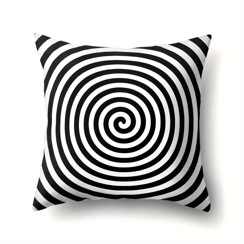 4pcs black and white spiral pillow covers double sided printing soft plush cushion cases with zipper closure modern optical illusion decor for living room bedroom office machine washable sofa pillow shams pillow covers for living room bedroom accessories geometric patterns textile durable fabric contemporary style textile material 2d flat Product details 8