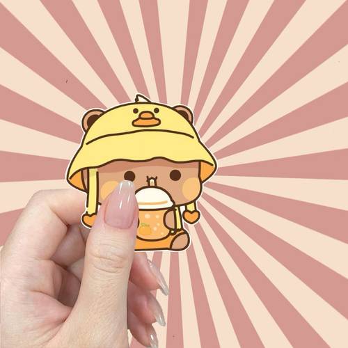 cute teddy bear bubble tea for phones laptops fridges and vehicles