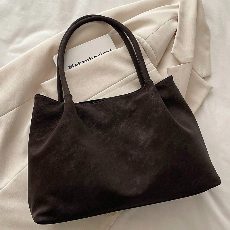 TEMU Vintage Fashion Large Capacity Tote Bag, Lightweight Minimalist, Solid Color Shoulder Bag. Suitable For Women' Life, Casual, Commuting, Work,