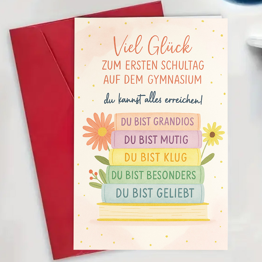 Image of 1pcgood Luck Card For Starting High School With Motivational Messages Perfect Gift For Students To Success And On New Academic Journeyenvelope + Card