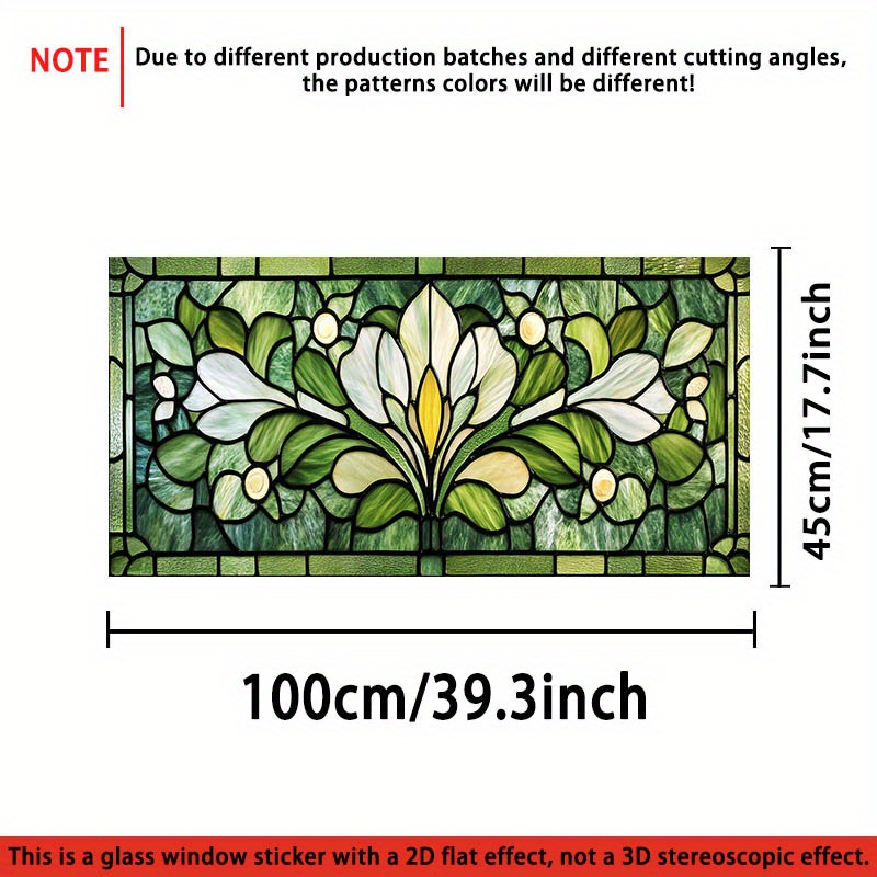 TEMU 1pc Whimsical Pattern Static Cling Window Film, Pvc Electrostatic For Glass Door & Window Decor, 39.3x17.7 Inches, , Privacy & Style, No Glue