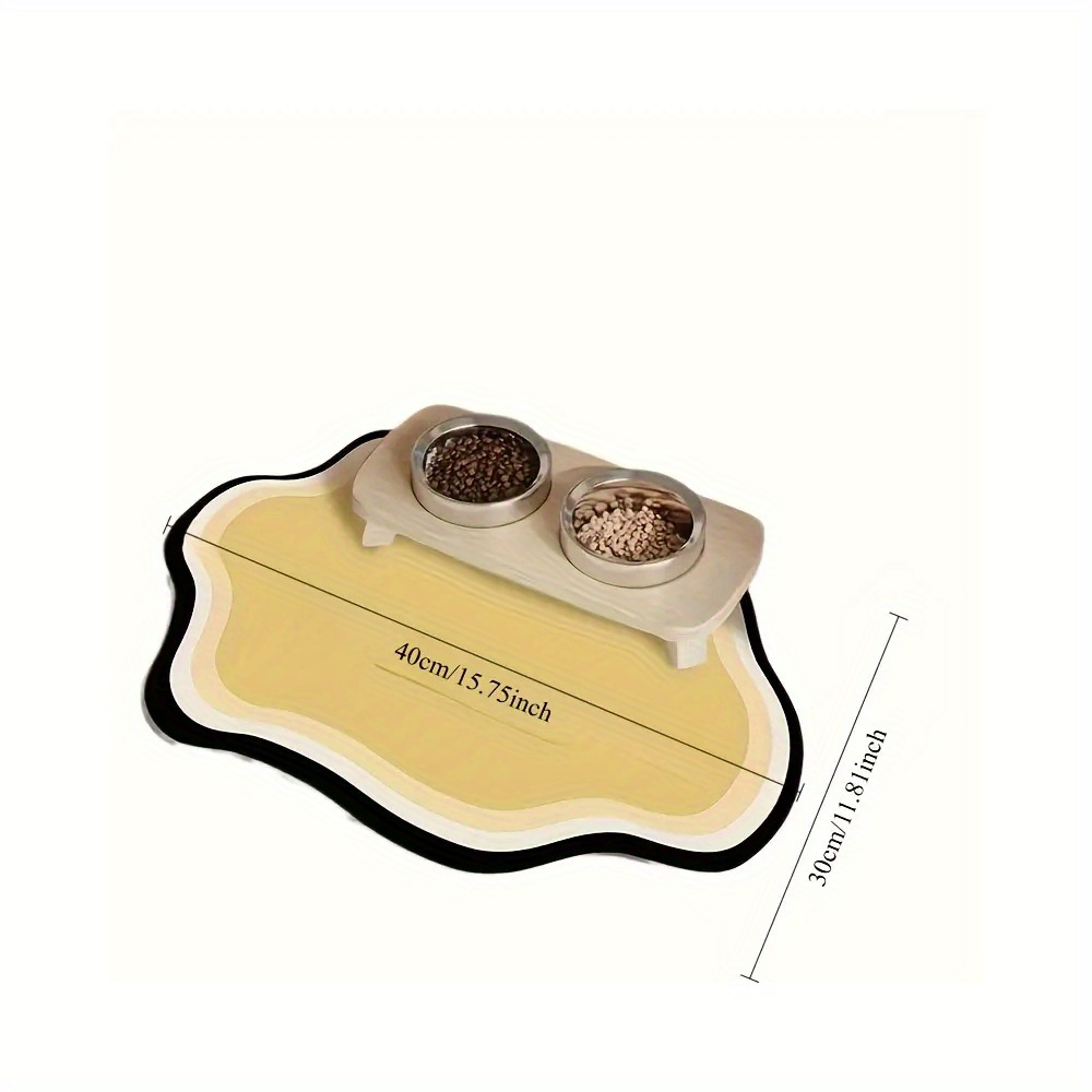 Tapis d'alimentation personnalisable pour animaux de compagnie - Séchage rapide et absorbant, tapis antidérapant pour gamelles de chat avec le nom de votre animal, design nordique pour sol de chien.