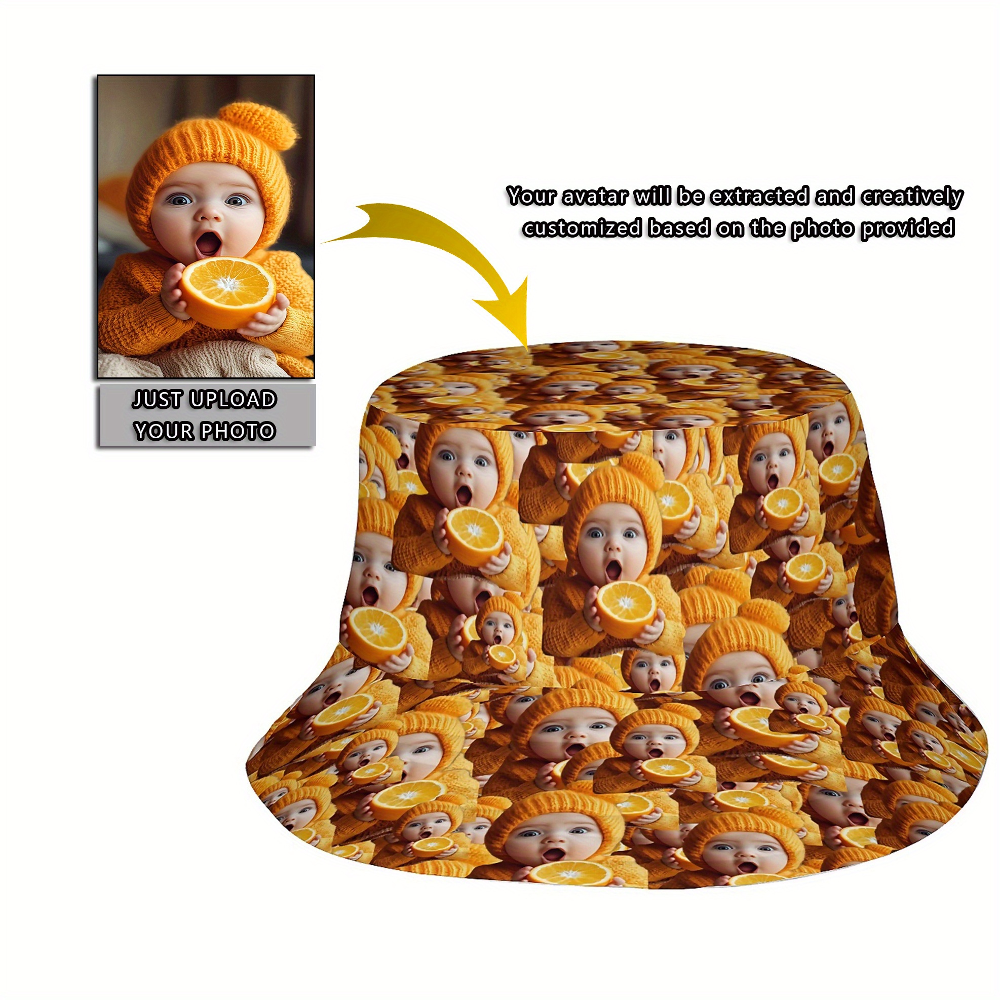 TEMU 1 Custom Hat - Personalized Photo , Beach Bucket Hat, Perfect Unique Gift For Father's Day, Birthdays, Christmas, Valentine's Day, And