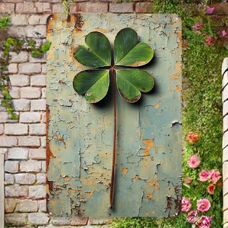 

Clover Wall Art - 8x12" Metal Tin Sign For Home, Bar, Cafe Decor | , Reusable & Perfect Gift Idea