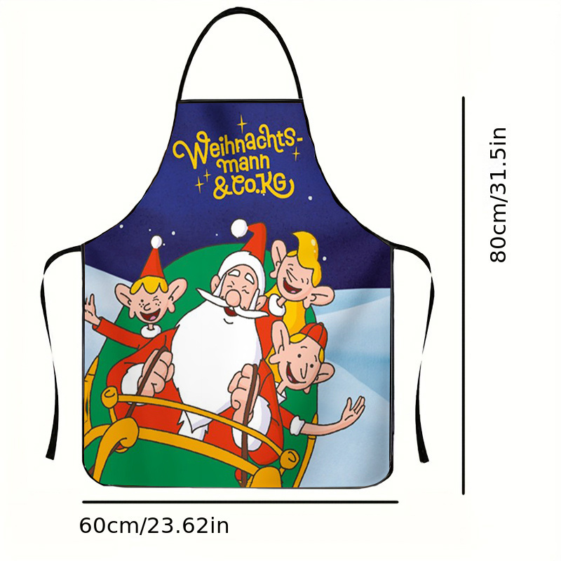 E-shop "Weihnachtsmann & Co.Kg" Weihnachts-Schürze aus Polyester, und verschleißfeste Schürze, geeignet für Hausmannskost / Backen / Unterricht /