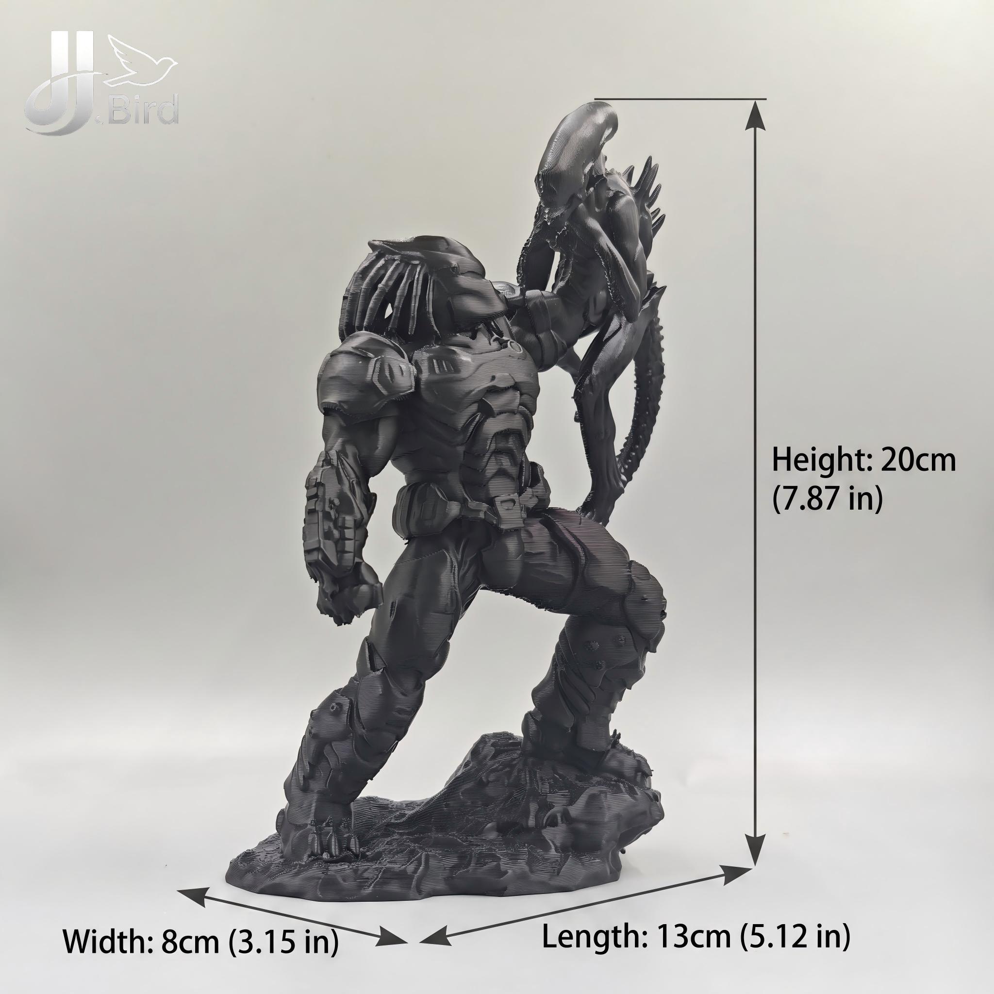 TEMU 1pc Hunter Vs Collectible Figurine, Dark Statue, Exotic Creature Vs Hunter Sculpture, Decorative Ornament For Study, Gaming Room, Office Desk,