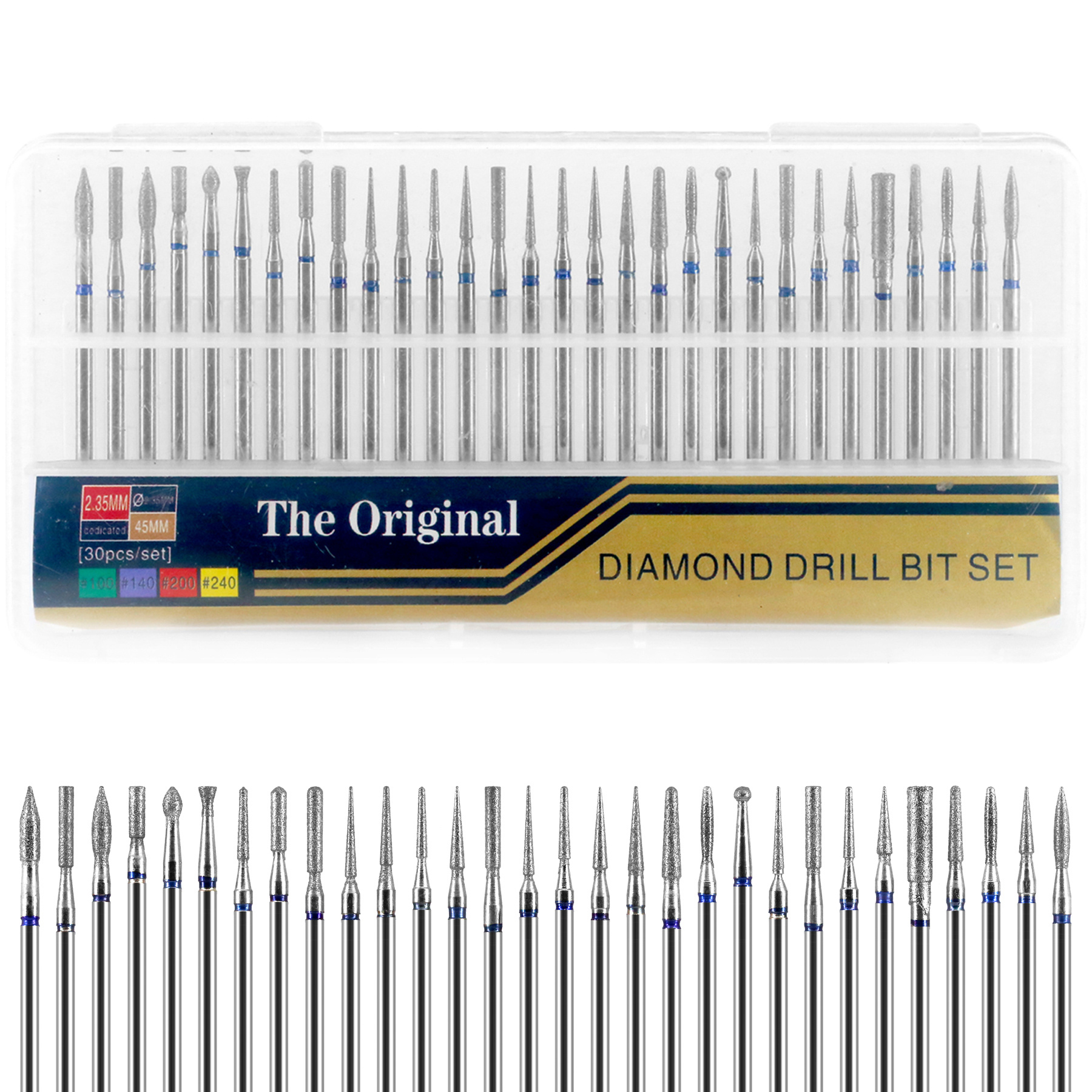 TEMU 30pcs/Boîte Embouts de Perceuse à Ongles Diamant Professionnels Coupe de Sûreté Cuticule Pédicure Outil de Soin pour Manucure et Pédicure