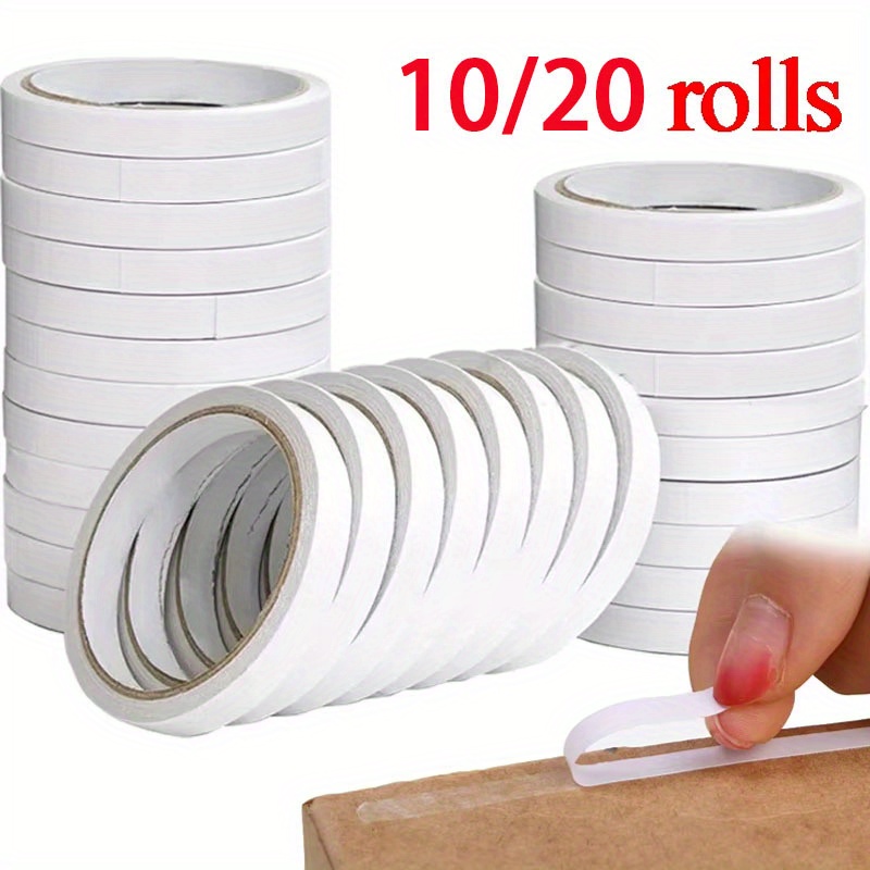 

Strong Double-sided Tape For Crafts & Gift Wrapping - 10/20 Roll Pack, Non-waterproof, Wood-safe Adhesive Strips