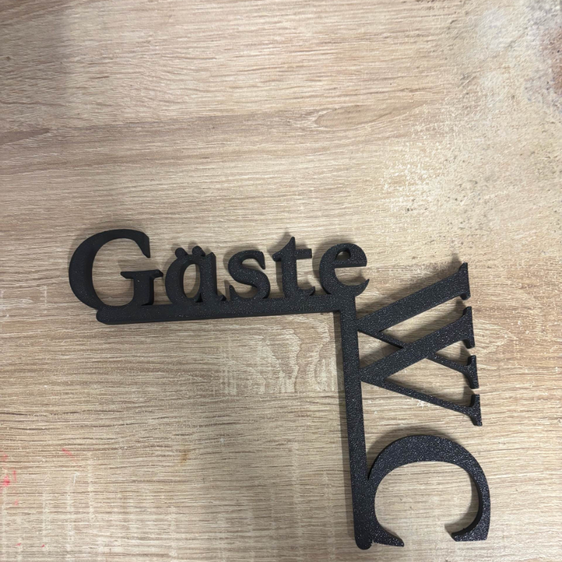 E-shop [2D Flat] ., WC-Türschild für Gästebad, modernes, einfaches Tür-Eck-Hänge-Design, keine Bohrmontage, runde Kanten, hochwertige Schriftart,