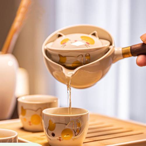 modern fu tea set portable travel lazy tea cup artifact leisure teapot