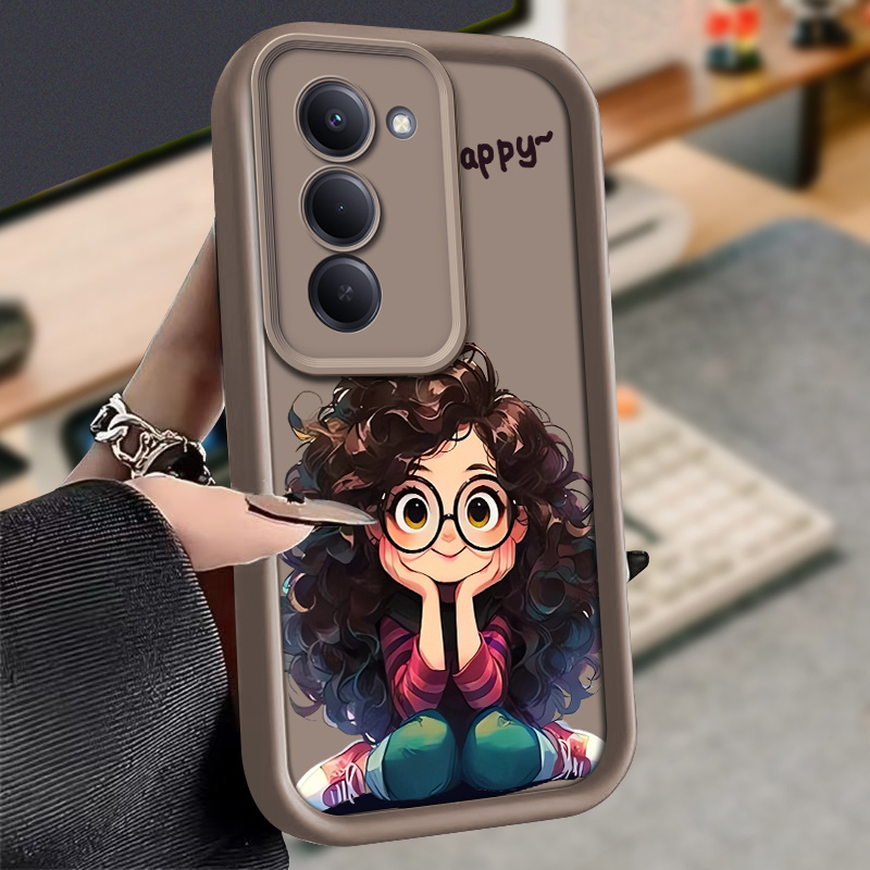 TEMU Phone Case - Phone Case Suitable For Redmi 15 5g Soft Silicone Phone Case, Curly Haired Girl