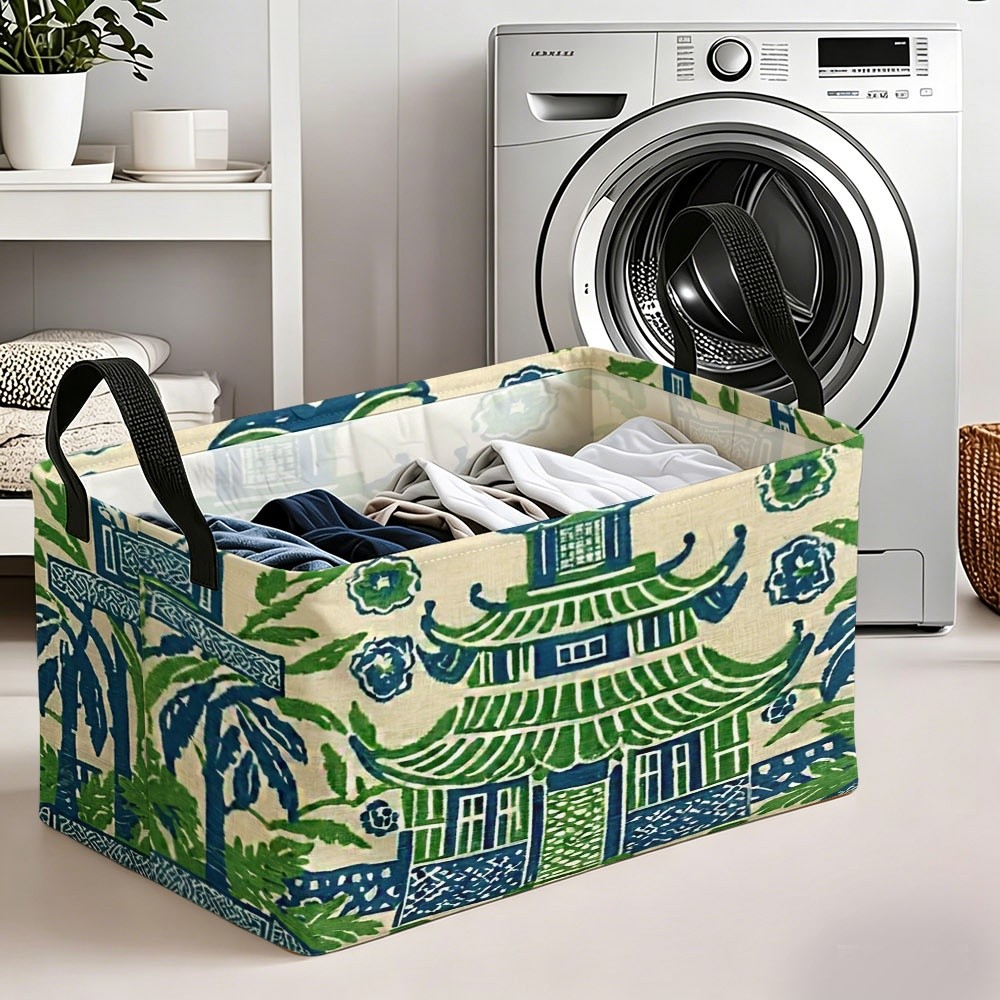1pc storage basket chinoiserie style pattern with   and   tree multiple specifications   decorative storage organizer for   for living room and bedroom storage shelf baskets