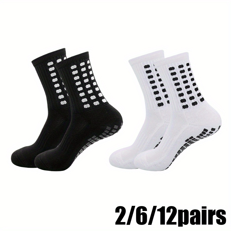 TruTread Non Slip Soccer Socks Mens | 4 Pairs | Non Skid Grip