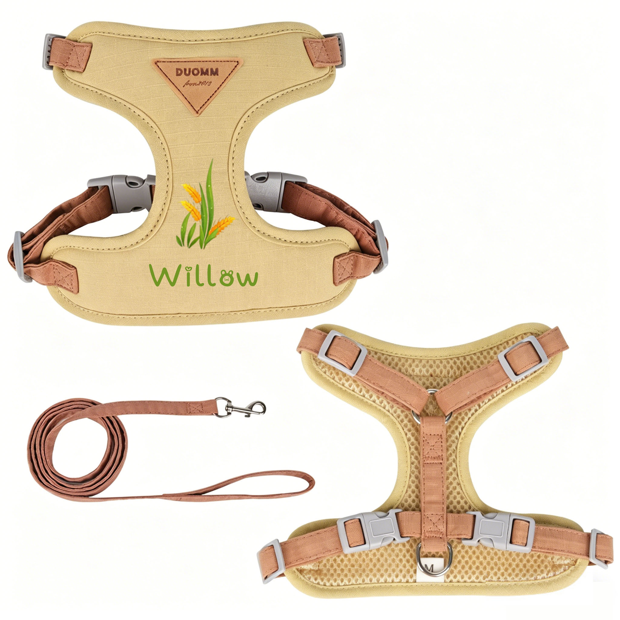 TEMU Pet Anti-pull Harness And Leash Set, Vest-style Harness, Adjustable Straps, Escape-proof Harness, Comfortable And Breathable, Suitable For Small