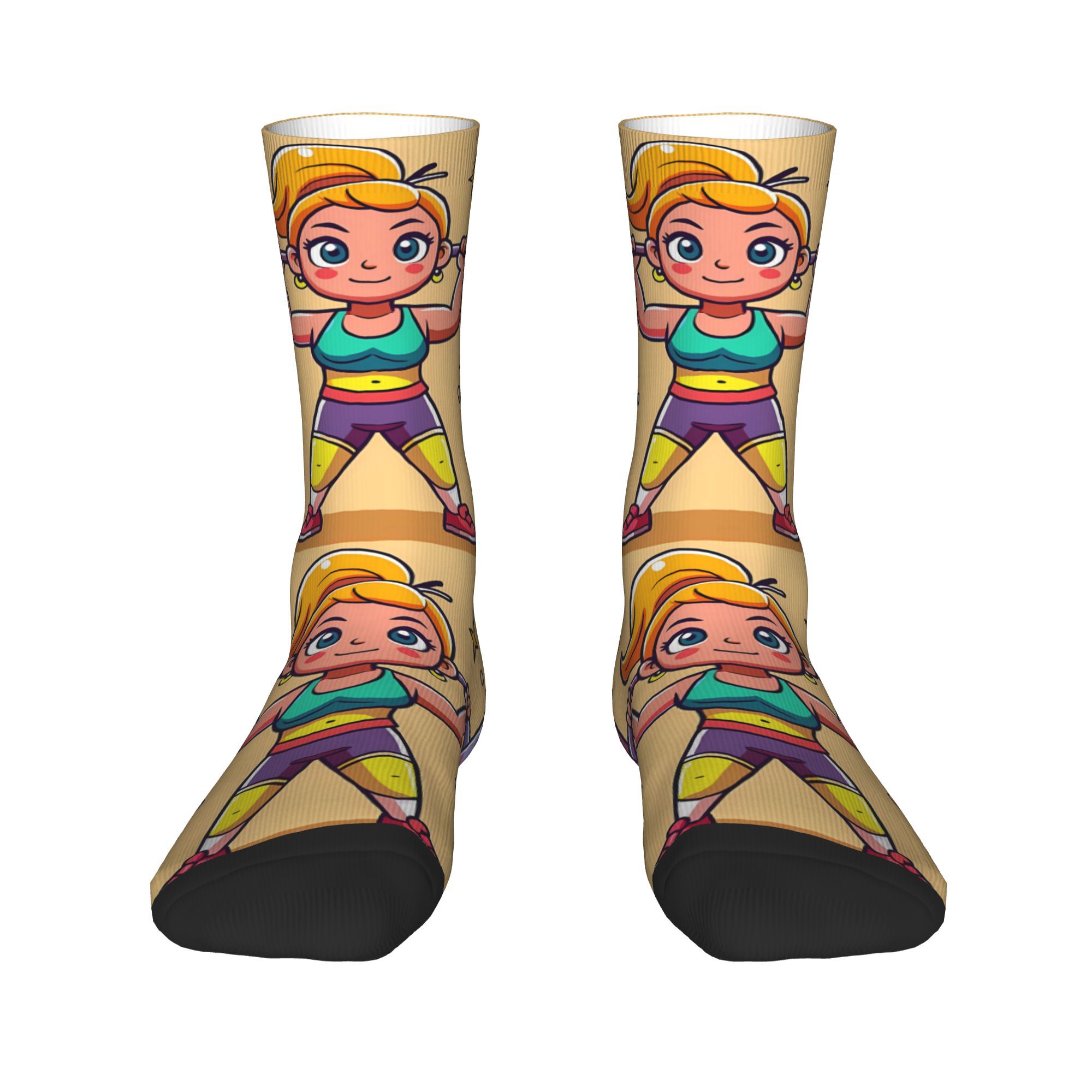 TEMU 1 Par de Calcetines Impresos en 3D con una Ilustración de Levantando Pesas, Absorbentes de y Desodorantes, Calcetines Unisex, Divertidos,