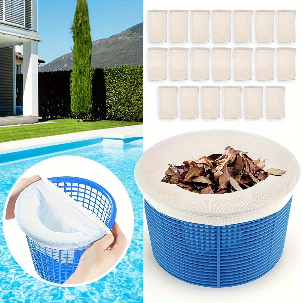 E-shop 20 Schwimmbad Filter Socken, Filterkörbe und Reiniger zur Entfernung von Schmutz und Blättern vom Poolboden und der Pooloberfläche