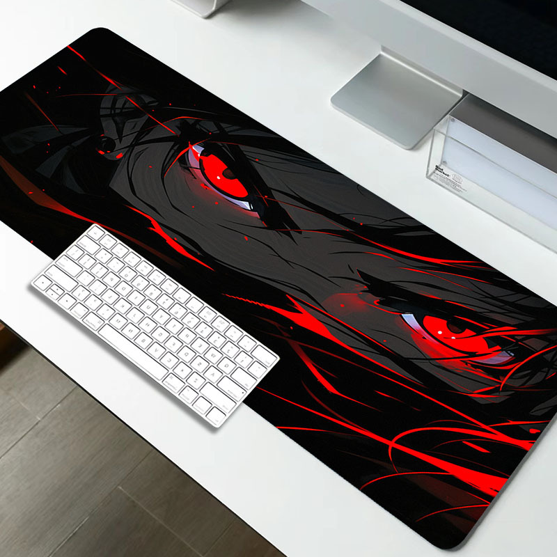 TEMU Tapis de Souris de Jeu Extra Large Œil d'Anime - 35,4 x 15,7 Pouces, Motif , Tapis de Bureau Antidérapant, Surface Lisse Idéale pour Bureau à