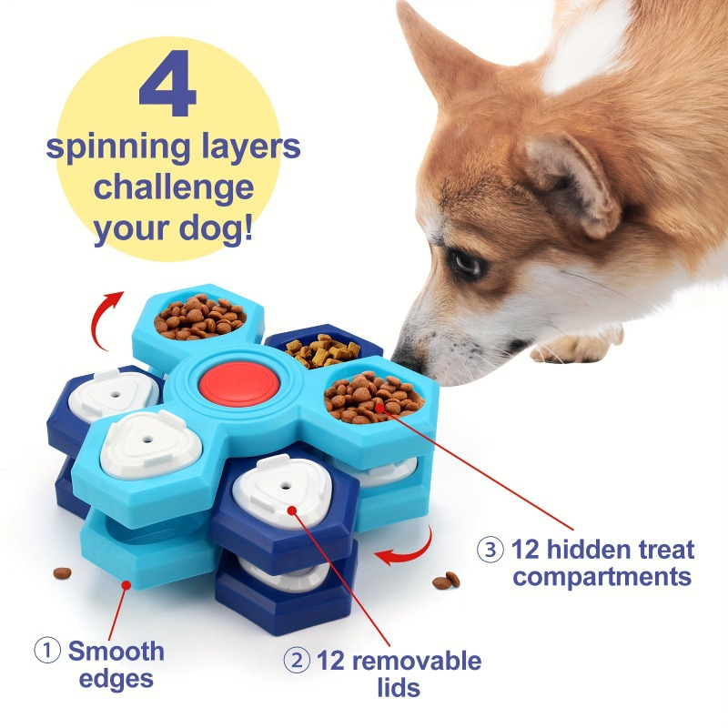 

1pc Interactive Dog Puzzle Toy, Slow Feeder, Treat Dispensing , Non-toxic Plastic, Iq Training, Mental Stimulation, With Obesity & , No Batteries Required