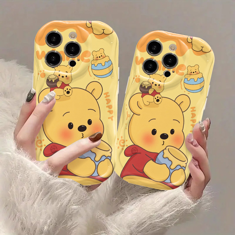 Apple Phone Cases Featuring Cartoon Series, Showcasing a Charming Winnie The Pooh Honey Pot Design Suitable for Iphone Models 16, 15, 14, 13, 12, 11, X, XS, Pro, Pro Max, And Plus. Made from TPU Material, This Cute Cartoon Design Makes for an