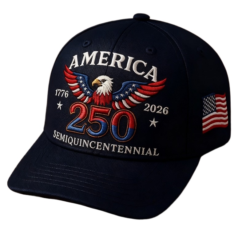 TEMU 250th Anniversary 1776-2026 American Flag & Eagle Embroidered Hat - 250 Years Of National History, Snap Closure For July 4th, & Father's Day - Collectible Patriotic Gift For, Accessory