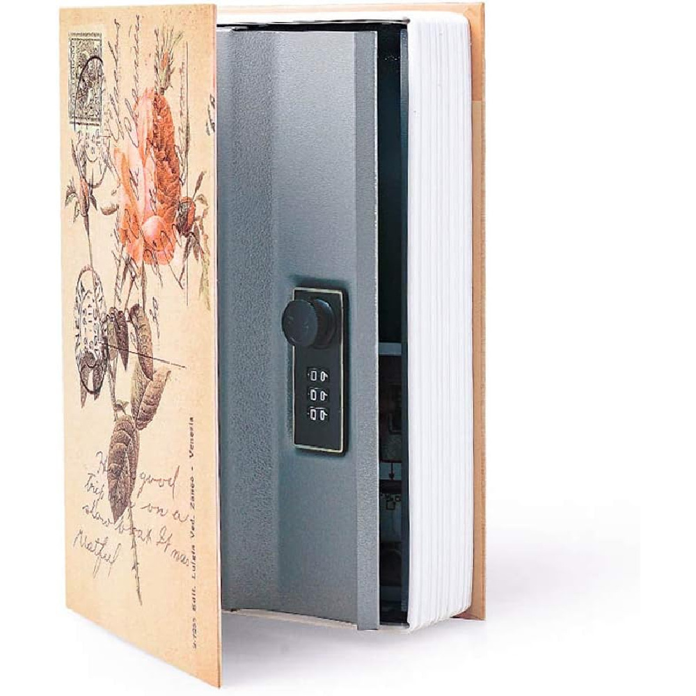 

-code Design Iron Diversion Book Safe With Combination Lock, Hidden Storage Box For , Dictionary Safe Can