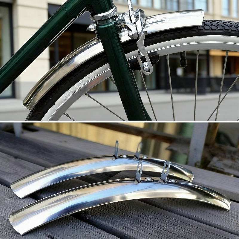 TEMU Garde- de vélo de route, 1 jeu de garde- de vélo haut de gamme en acier inoxydable, compatibles avec les roues 700C 23C 25C, pièces de cyclisme