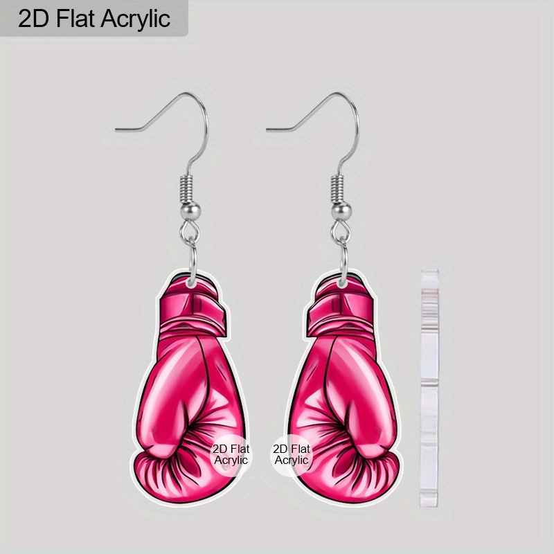 TEMU 2d Flat - A Pair Of Stylish Gloves Earrings Made Of Acrylic, Perfect For Women. Additions Are Great For Holidays And Make A Thoughtful Gift For