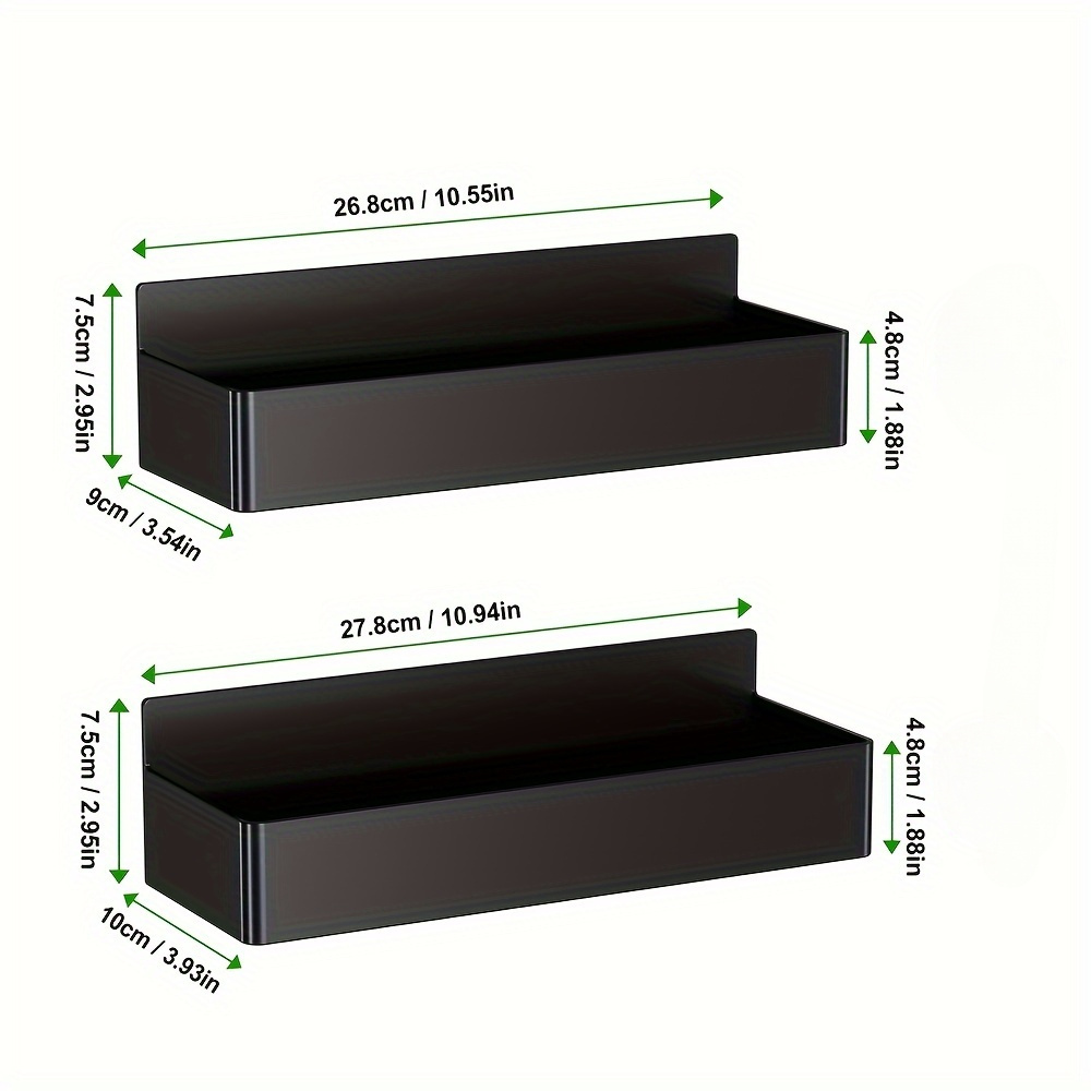 TEMU A Set Of 2 Plastic Magnetic Refrigerator Racks, Black Storage Rack, Magnetic Washing Machine Storage Rack, No Drilling Required, Utility Racks