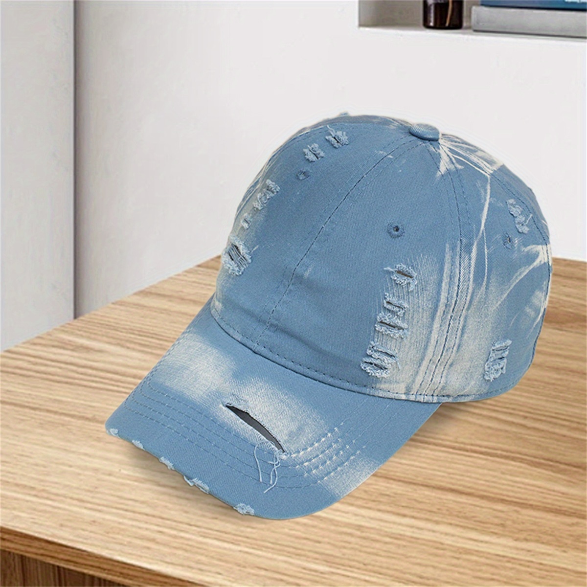 mens womens vintage washed ripped trucker hat distressed - Temu display picture 1