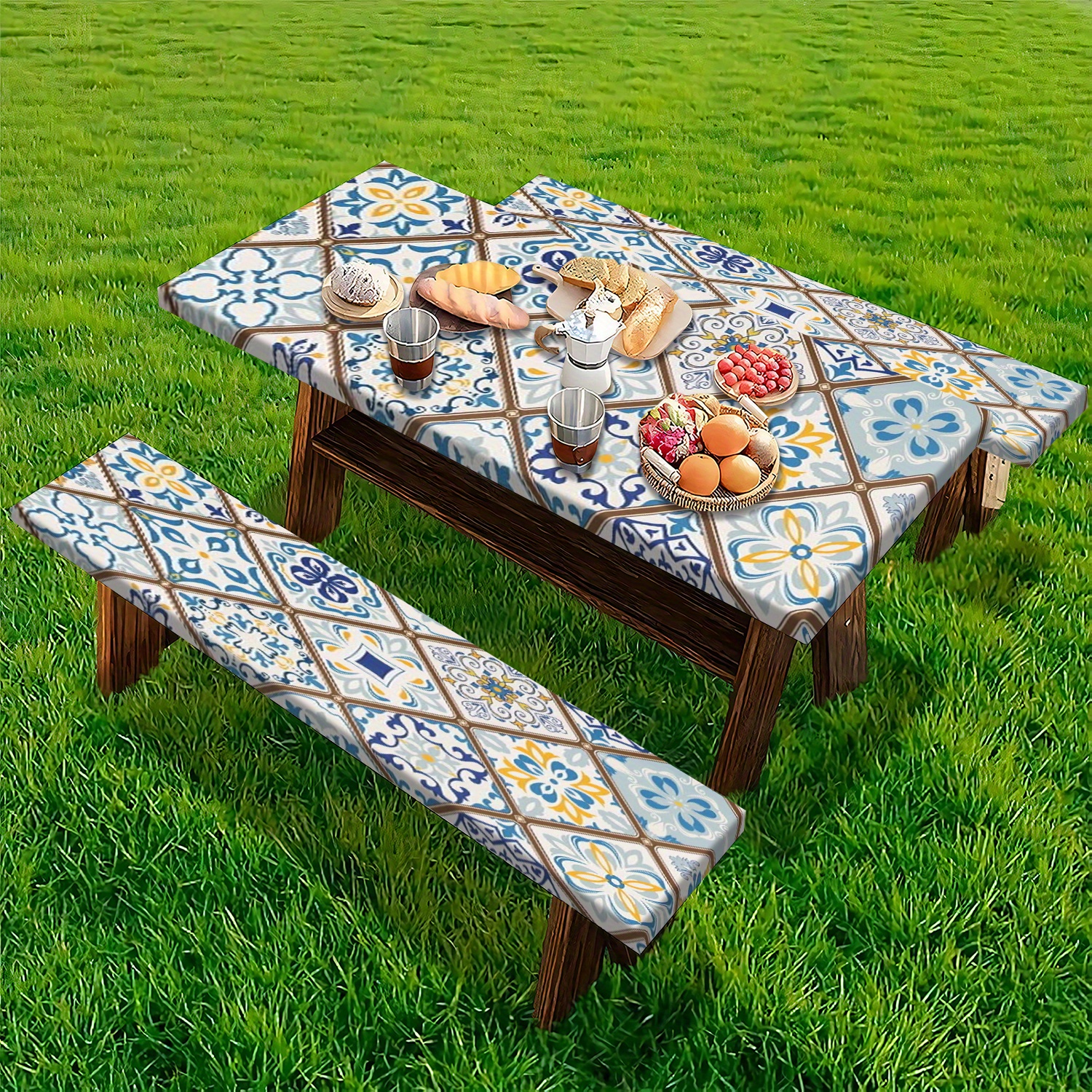 rectangle table camping picnic table and bench covers