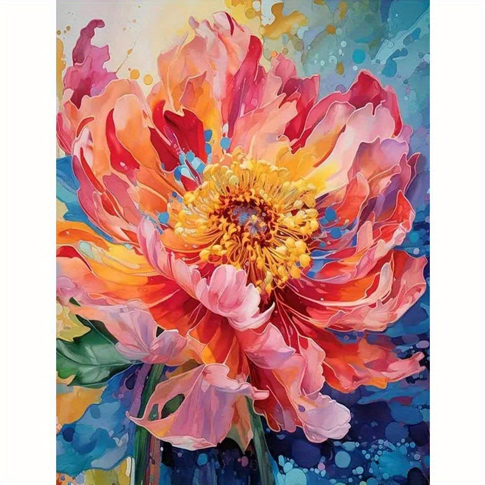 TEMU Professional Art Use Paint By Number For Adults Beginner, Gift Canvas Painting Kits, Peony Oil Painting Kit, Paint Adult Crafts For Gift Home
