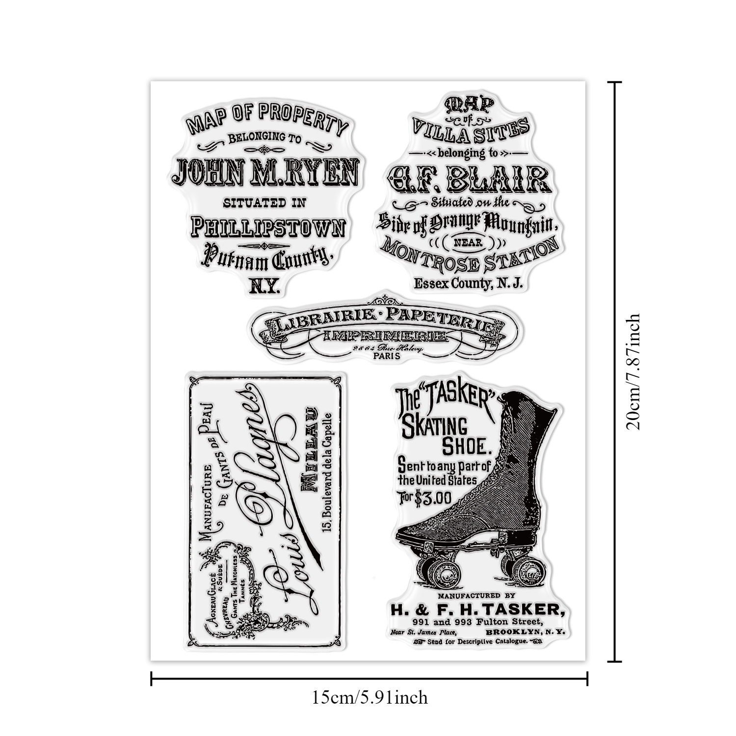 

Vintage-inspired Clear Silicone Stamp Set With . 's New Property Map & Paris Stationery - Diy Greeting Cards & Crafts