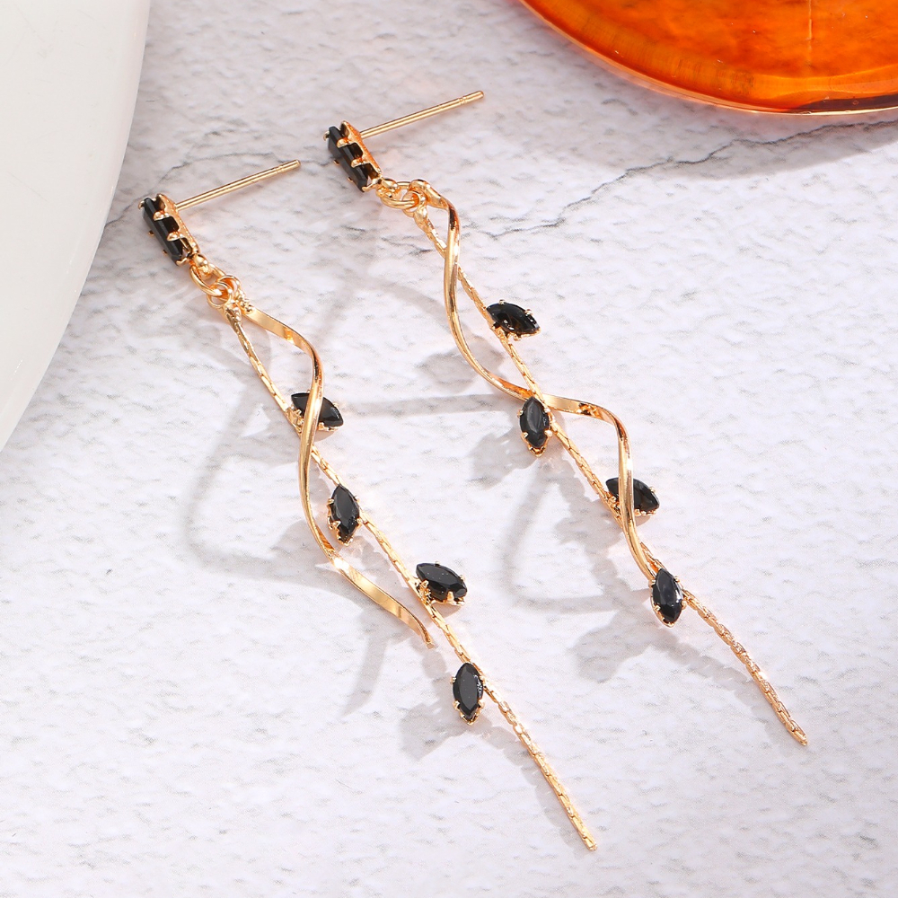 Exquisite Tassel Earrings with Synthetic Zirconia, Elegant Design