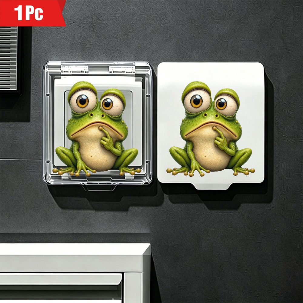 Cute Frog Cartoon Plastic Outlet Cover, Funny Animal Protector