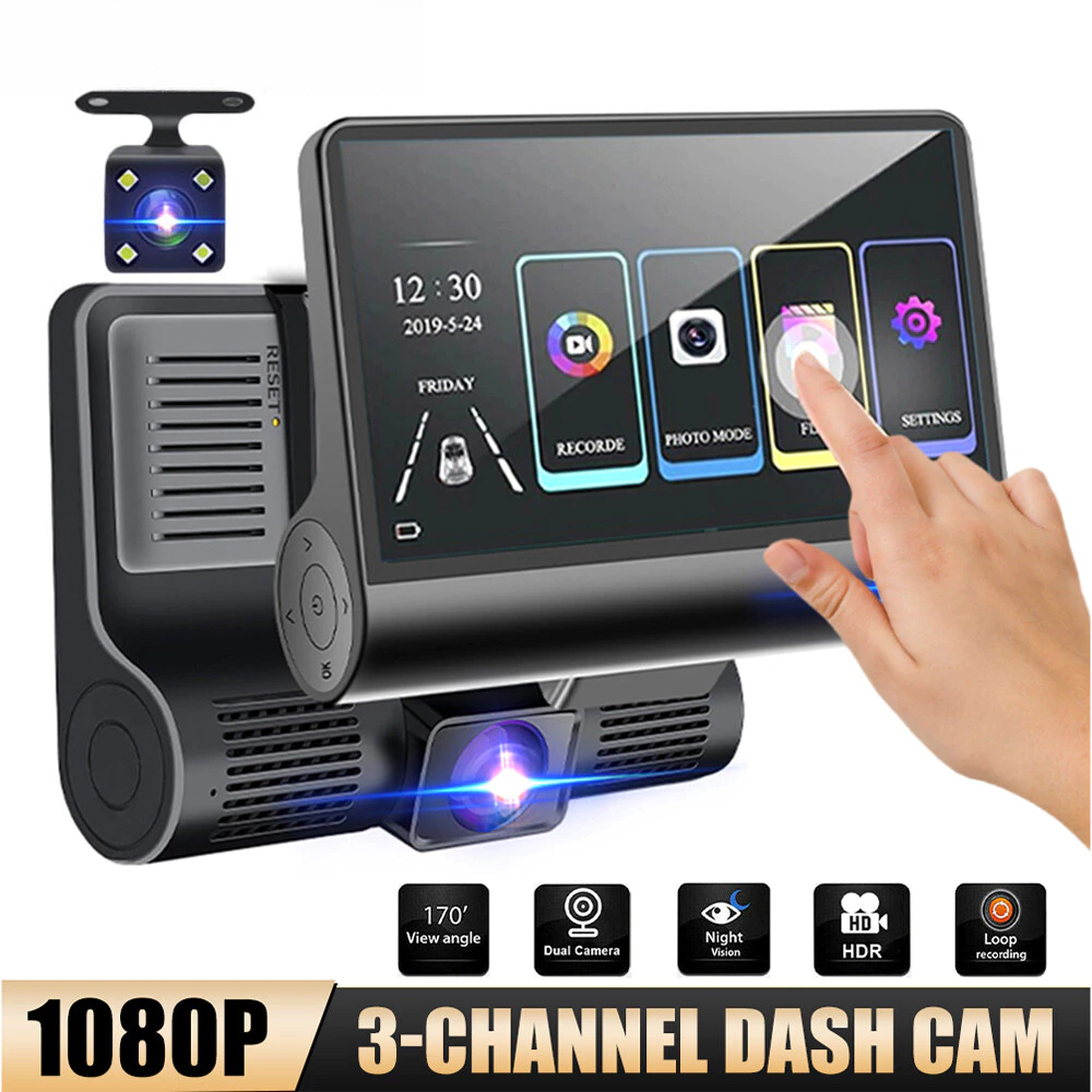 item picture Touch Screen Night Vision 3 Channel Front Inside 1080P Dash Cam ( 4)